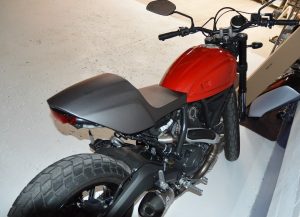 Vinyl Wrap Toronto Ducatti Scrambler 2017 Avery Dennison Black Motorcycle Full Before
