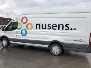 Vinyl Wrap Toronto Ford Transit 2019 Removal/Decals White Van Nusens Before side
