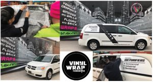 Vinyl Wrap Toronto Ram Caravan 2018 Avery Dennison White Van Decals Surgically Clean Air Collage - Vehicle Wrap Cost