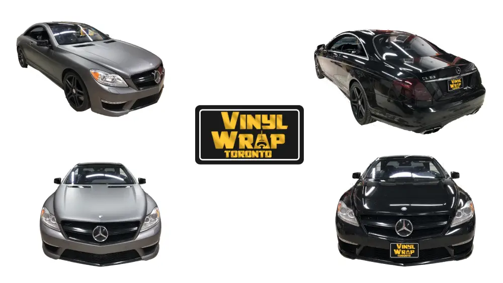 Vinyl Wrap Toronto Merc C63 AMG Metalic Charcoal Avery Dennison Collage - Full Car Wrap Cost