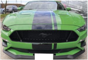Vinyl Wrap Toronto Ford Mustang Coyote Green Decals Before Front - Vinyl Wrap Cost