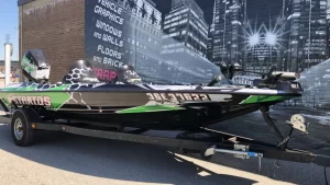 VinylWrapWrap Stratos Boat Full Wrap Avery Dennison Evinrude Right Side After Main - Boat Wrap Cost
