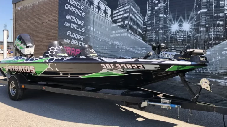 VinylWrapWrap Stratos Boat Full Wrap Avery Dennison Evinrude Right Side After Main - Boat Wrap Cost