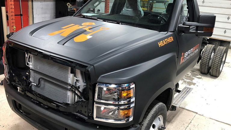 Chevrolet Chevy - Silverado - 2019 Single Cab Chassis 2 - Vinyl Wrap Toronto - Lettering & Decals - Full Truck Wrap Cost
