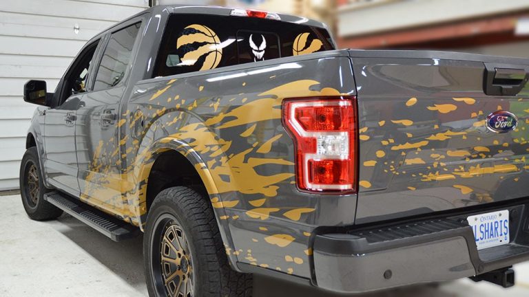 Ford F150 2019 SUPERCREW 5.5 BOX DECALS - PERSONAL_3 - Partial Truck Wrap - Vinyl Wrap Toronto - Custom Truck Decals