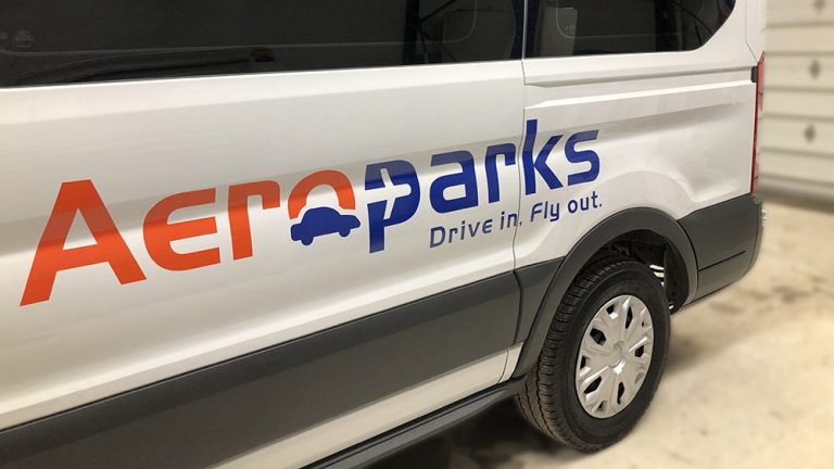 Ford - Transit Passenger - SWB Med Roof - 2018 - Decals - Aeroparks - Vinyl Wrap Toronto - Lettering - Stickers - Van Wrap in Vaughn - Custom Vinyl Decals