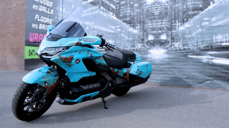 Full Wrap - Motorcycle - Honda Gold wing - Rust - Front After - Vinyl Wrap Toronto - Racing Stripes - Vehicle wrap in Etobicoke - Custom Motorcycle Wrap Cost