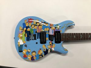 Full Wrap Cost - Recreational - Guitar - The Simpsons Guitar Front After Blue Electric - Vinyl Wrap Toronto - 3M