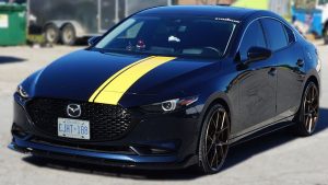 Mazda - 3 - 2019 - Decals - Personal - Racing Stripes - Vinyl Wrap Toronto - Vehicle Wrap in Etobicoke - Custom Vinyl Racing Stripes Cost