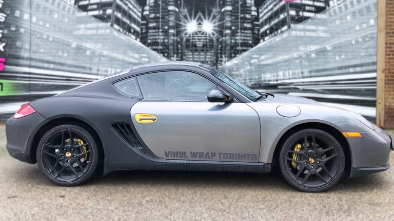 Porsche Cayman - 2014 - Full Wrap - Personal - side - Vinyl Wrap Toronto - Lettering & Decals - Tinting - Paint Protection - Car Wrap in Mississauga - Custom Boat Wrap in Toronto