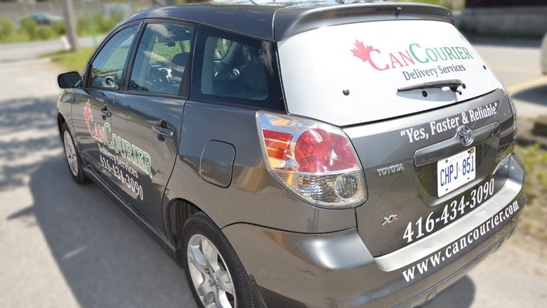 Car Decals | Can Courier- Back View Vinyl Wrap Toronto - Vehicle Wrap In Toronto - Print Shop - Custom Vinyl Wraps Cost