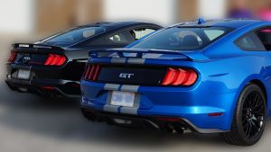 Ford Mustang - 2019 California Special Blue and Black - Stripes - Personal - Back - Vinyl Wrap Toronto - Stripes - Custom racing stripes