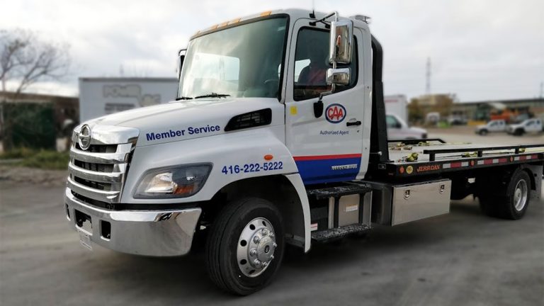 Hino 258 - 2019 - decals - CAA - Side front - after - Vinyl Wrap Toronto - Vehicle Wrap in Brampton - Truck Wrap - Truck decals near me