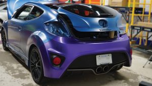 Hyundai Veloster 2016 - Vinyl Wrap Toronto - Full Car Wrap - Vehicle Wrap in GTA - Satin Purple - Before 3 - Avery Dennison & 3M - Car Wrap Cost