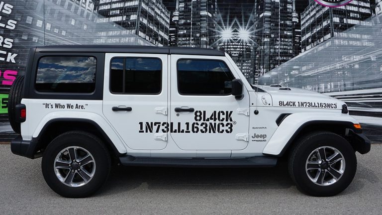 Jeep - Wrangler - 2020 - Lettering and Decals - Black Intelegence - Vehicle Wrap in GTA - Avery and 3M vinyl