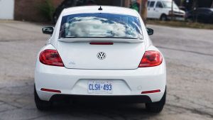 Volkswagen Beetle - Full Wrap - Personal - Disney - Cinderella Theme - Avery Dennison - Vinyl Wrap Toronto - Before Back - Custom vinyl wrap in GTA