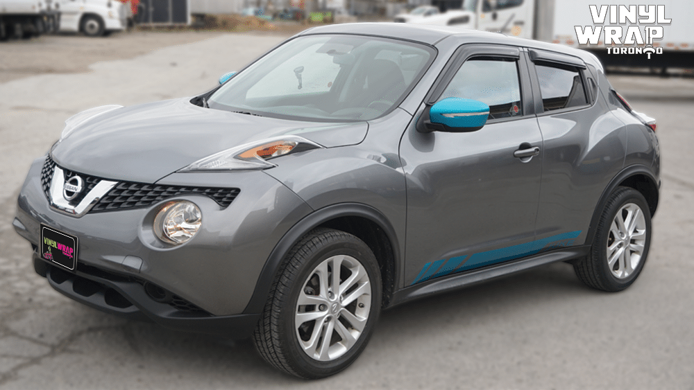 Nissan Juke 2016 - VinylWrapToronto.com - Vehicle Decals & Lettering - Best Vehicle Wrap in Toronto - 3M - Gloss Atomic Teal - Front Side