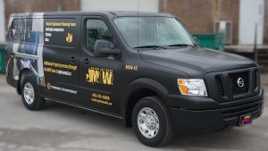 Nissan NV2500 - VinylWrapToronto.com - Full Wrap - Van Wrap - Decals - Lettering - Metro Jet Wash - Avery - After - Side Front 2 - Avery and 3M Vinyl Wrap