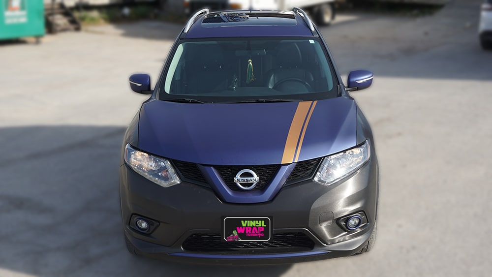 Nissan Rogue 2014 - Full Vinyl Wrap - Stripes - VinylWrapToronto.com - Best Vehicle Wrap in Toronto - Front