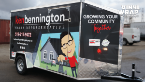 Trailer Full Wrap - VinylWrapToronto.com - Custom Design - Avery Dennison - Ken Bennington - Best Vehicle Wraps in Toronto - Side Front - Real Estate 1 - Custom trailer wrap