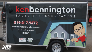 Trailer Full Wrap - VinylWrapToronto.com - Custom Design - Avery Dennison - Ken Bennington - Best Vehicle Wraps in Toronto - Side - Real Estate 1 - Custom trailer wrap cost