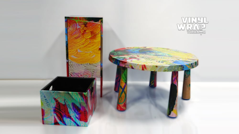Rhozeland Artwork - Cabinet - Storage Box - Table - VinylWrapToronto.com - Object Wrap - Vinyl Wrap Toronto