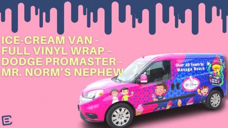 Ice-Cream Van - Full Vinyl Wrap – Dodge Promaster - Mr. Norm’s Nephew - Vinyl Wrap Toronto - Banner