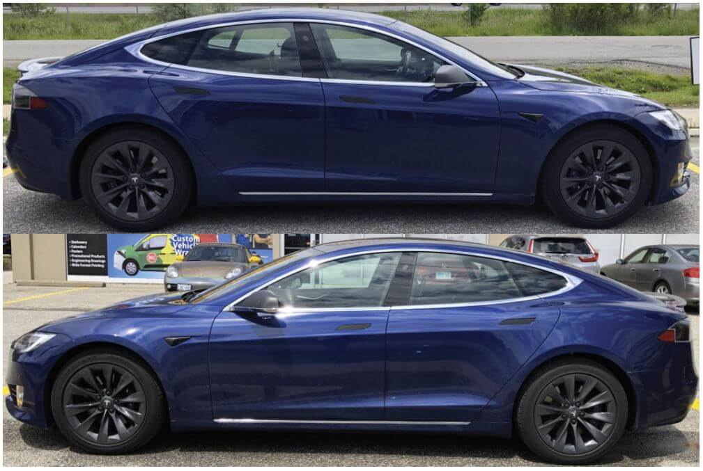 VinylWrapToronto Tesla Brushed Black Satin Partial Wrap Decals - Car Branding