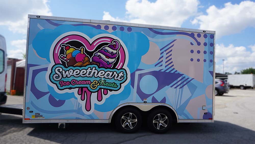 Sweetheart Ice Cream and Treats - Trailer - Driver Side - Decals