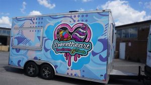 Sweetheart Ice Cream and Treats - Trailer Decals - Passenger Side