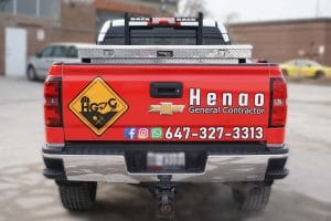 Henao General Contractor Partial Pickup Truck Wrap