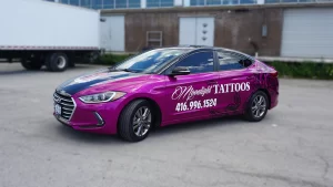 Parcial Wrap - Lettering & Decals - Hyundai Elantra - Moonlight Tattoo - 3M - Front Driver Side