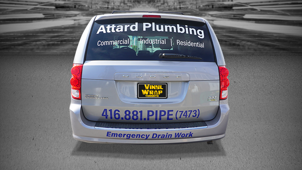 Lettering & Decals - Dodge Grand Caravan - Attard Plumping - Back View