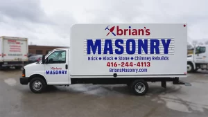 Partial Wrap - Chevy Box Truck - Avery Dennison - Brian's Masonry - Driver Side View