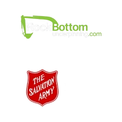 Rockbottom Underpinning & The Salvation Army Logos