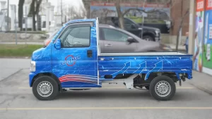 Full Wrap - mini Japanese pickup truck - Cool Check - Passenger Side