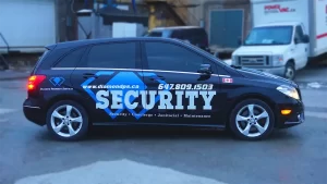 Lettering & Decal - Mercedes Benz B250 - Reflective Text & Avery Dennison Printable - Diamond Property Security - Passenger Side