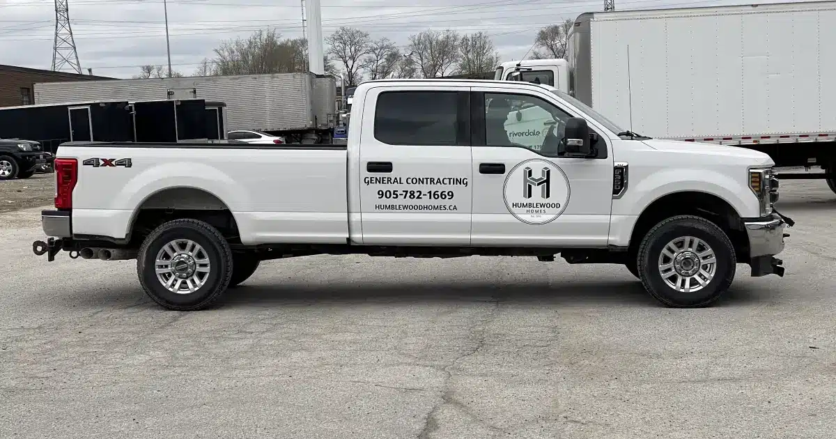 Ford F-350 Crew Cab Decals for Humblewood Homes - Side View
