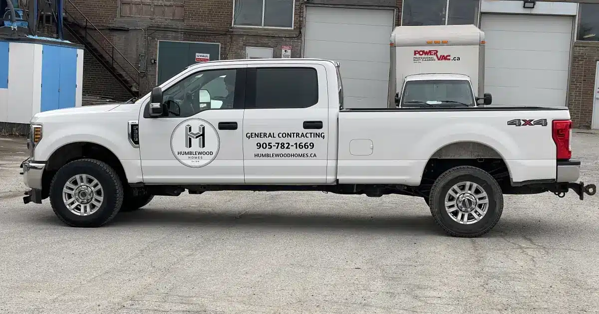 Ford F-350 Decals for Humblewood Homes by Vinyl Wrap Toronto - Side View