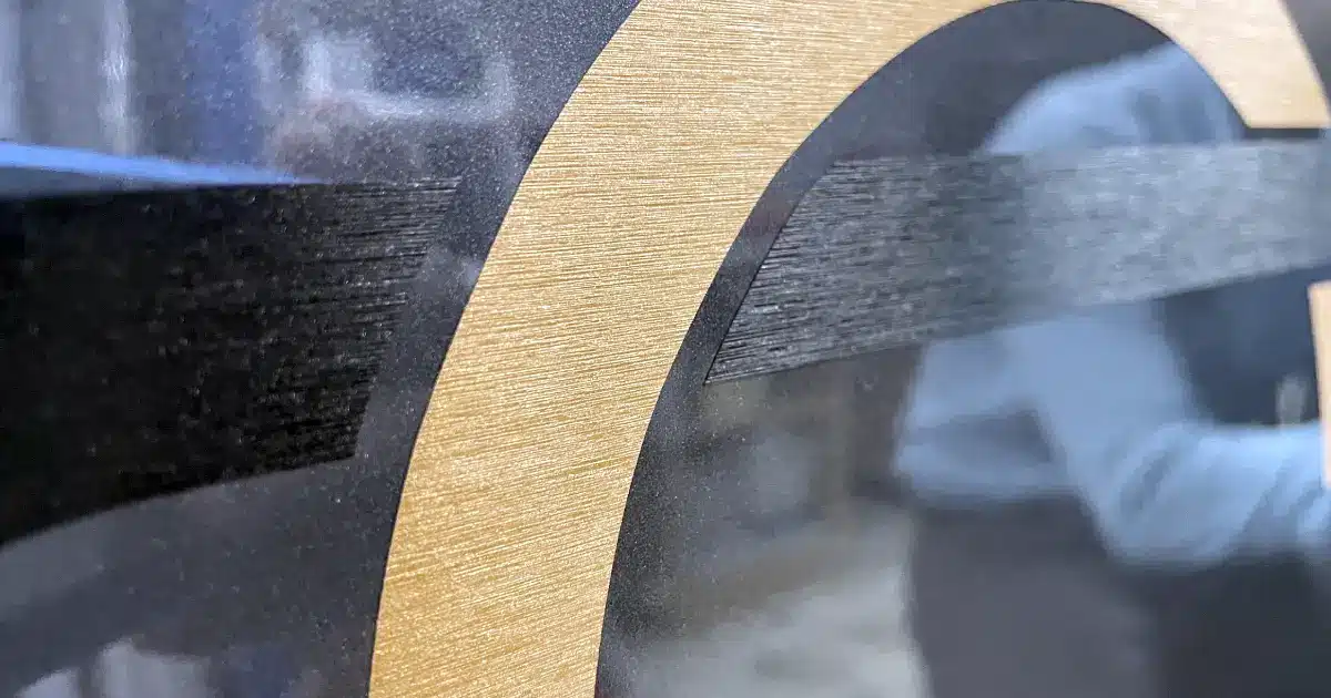 Brushed Bronze and Brushed Black Vinyl - Closeup - Avery Dennison
