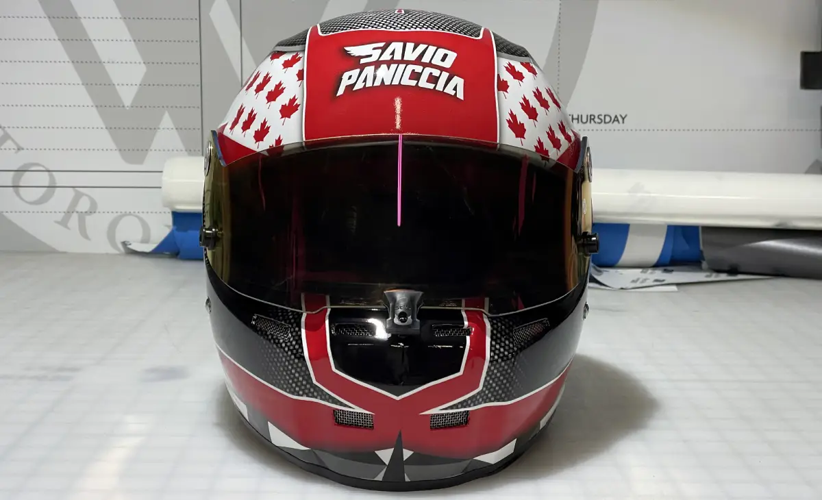 Custom Helmet Wraps in GTA - Savio Paniccia - Vinyl Wrap Toronto - After - Front View