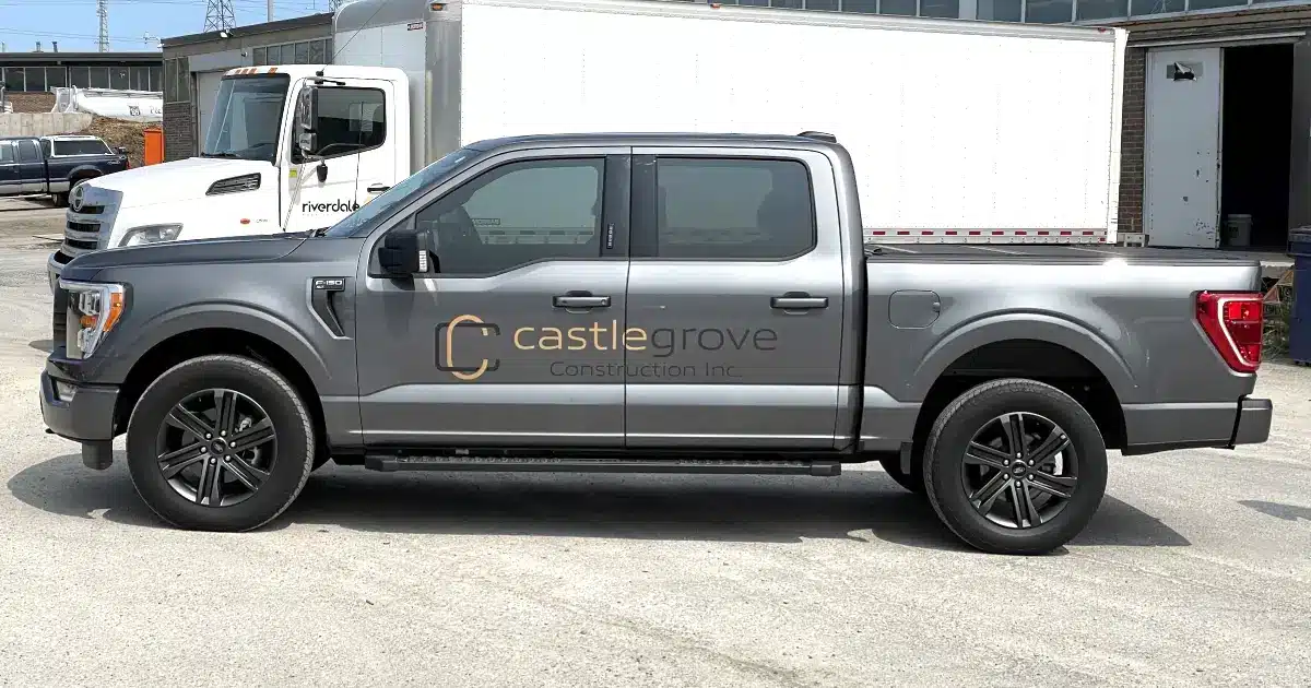 Ford F-150 commercial decals for Castlegrove Construction Inc - Vinyl Wrap Toronto - Side View