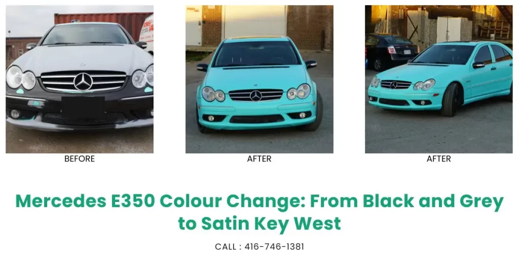 Mercedes E350 Colour Change From Black and Grey to Satin Key West