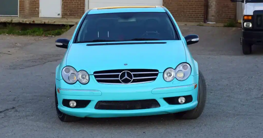 Mercedes E350 Colour Change Vinyl Wrap - After - Front View