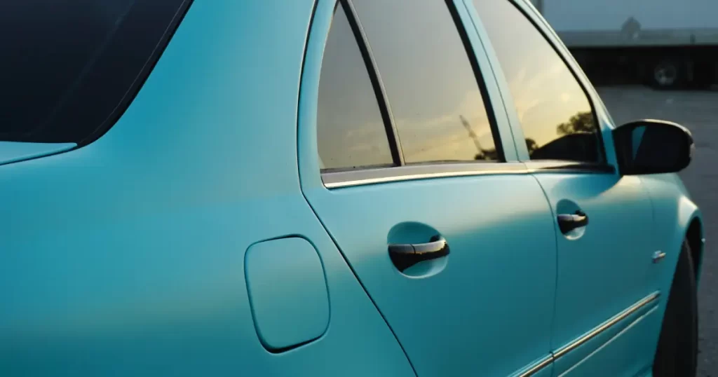 Mercedes E350 Colour Change Wrap - After - Closeup View