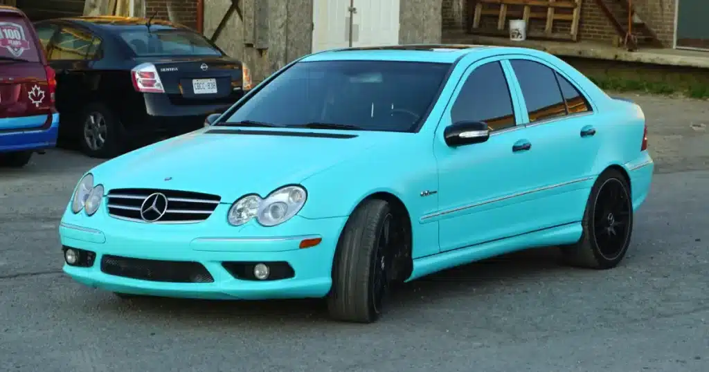 Mercedes E50 - Colour Change Wraps in Toronto - After - Side Angle
