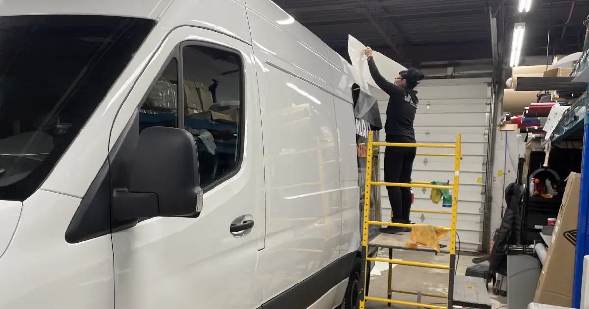 Mercedes Sprinter Partial Wrap for VMB Group - Installation Process 1