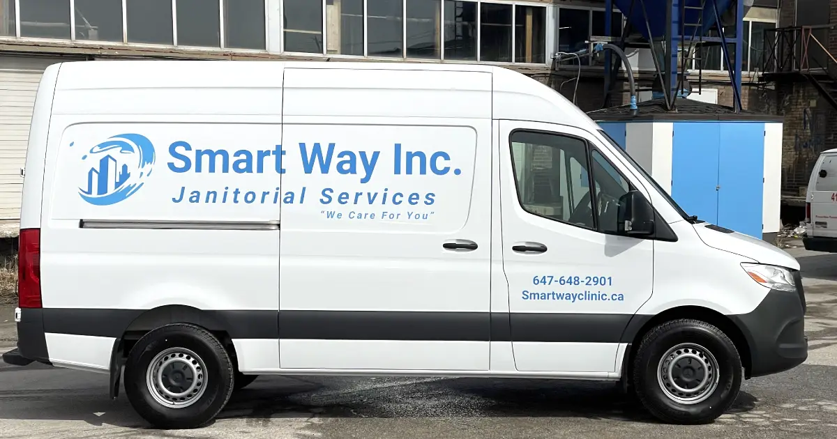 Mercedes Sprinter - Promotional Van Decals for Smart Way Cleaning - Side View - Vinyl Wrap Toronto