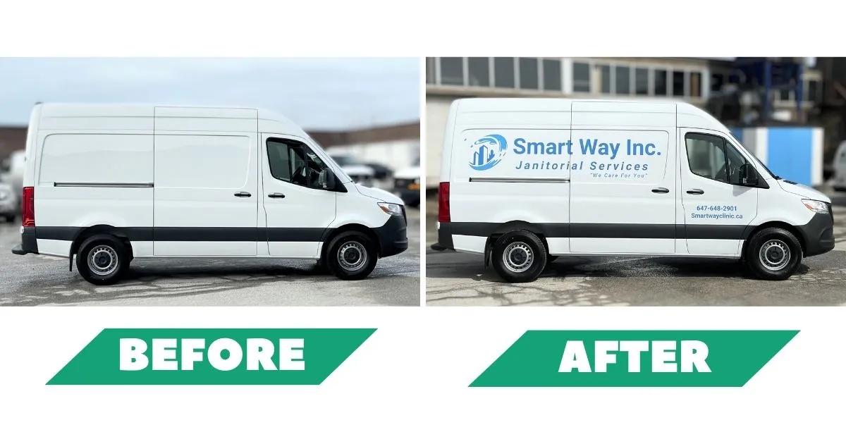 Smart Wy Cleaning - Mercedes Sprinter SWB - Promotional Van Decals and Lettering - VInyl Wrap Toronto
