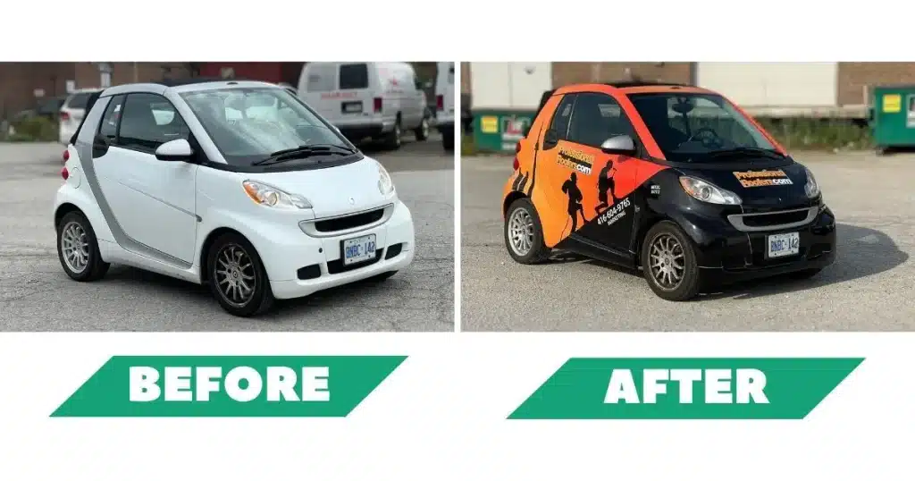 Professional Roofers Smart Car- Full Car Wrap - Vinyl Wrap Toronto